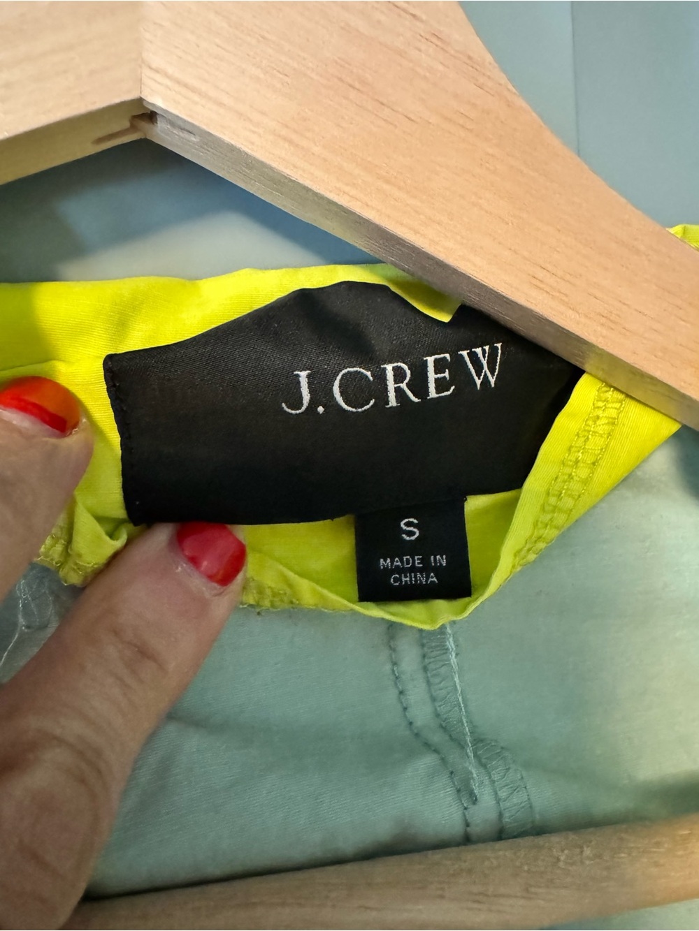 J. Crew Mint Green and lime Utility Jacket with Hood - Picture 8 of 8